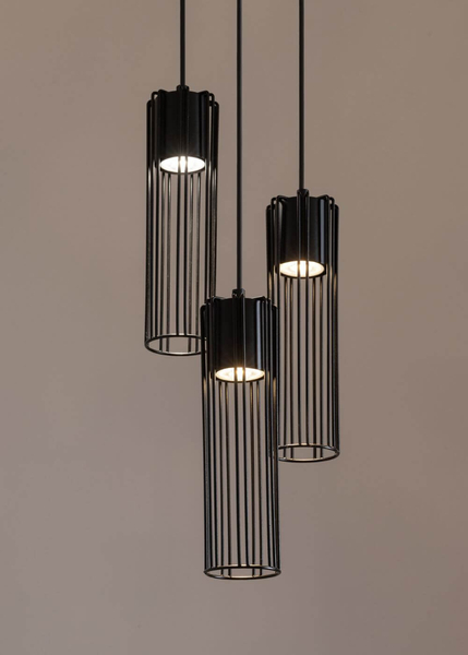 Industrialna lampa wisząca Fobia kaskada nad łóżko czarna