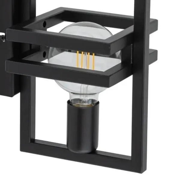 Czarna lampa ścienna Merci do salonu frames metalowa