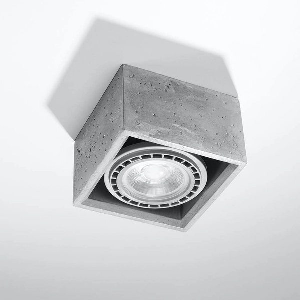 Kwadratowa lampa sufitowa SL.0883 betonowa do sypialni