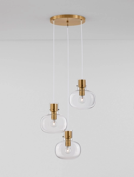 Wisząca lampa sypialniana Padre kaskada przezroczysta złota