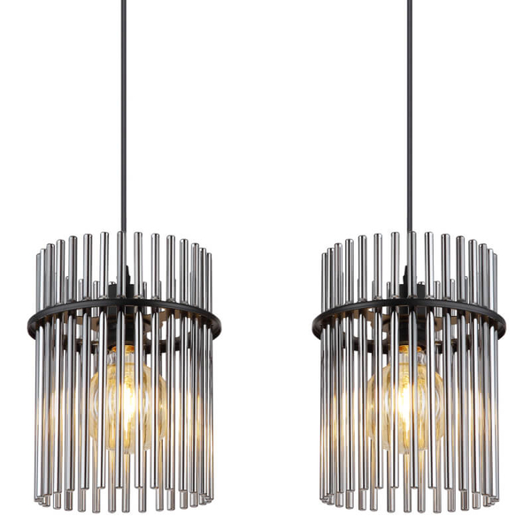Wisząc lampa nad stół GORLEY 15698-4H szklana loft czarna przydymiona