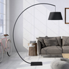 Podłogowa lampa Celia F0046 Maxlight łukowa z abażurem czarna