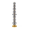 Dotykowa lampa podłogowa BRIVANO LE45144 37W LED 3000K kule balls szary złoty