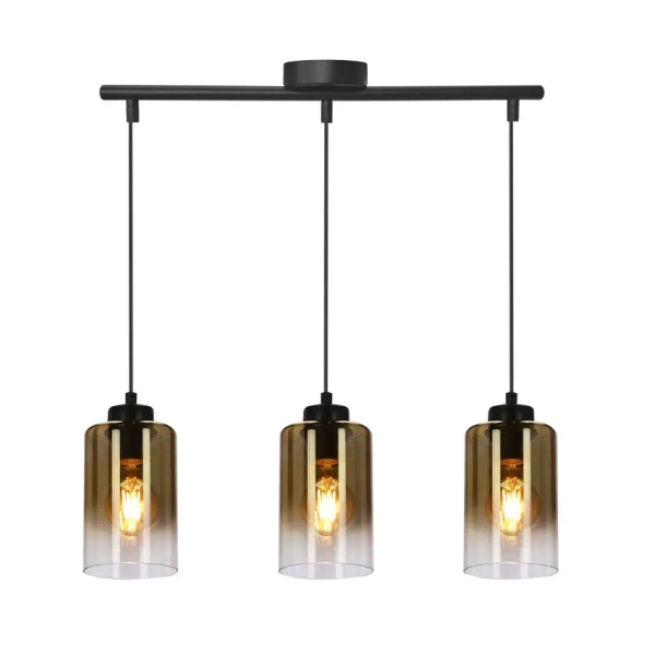 Wisząca lampa szklana Aspra 33-16270 bursztynowy przezroczysty czarny