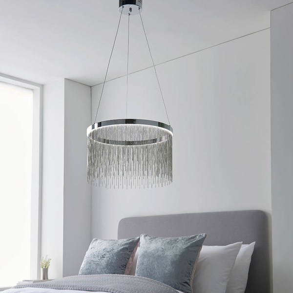 Wisząca lampa wodospad Zelma 97368 LED 20W 2800-6000K chrom srebrny