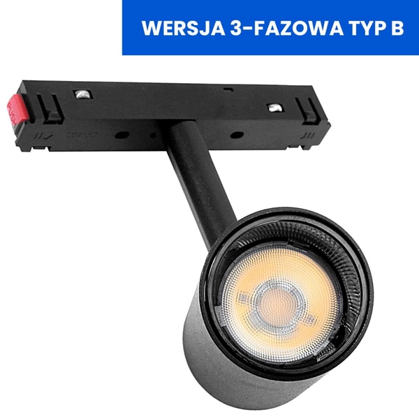 Reflektor magnetyczny do szynoprzewodu 3-fazowego 817 Domeno LED 15W 3000K czarny