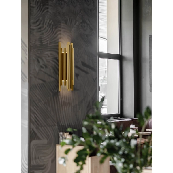 Metalowy kinkiet do biura Bajhi LE43385 LED 20W 3000K złoty