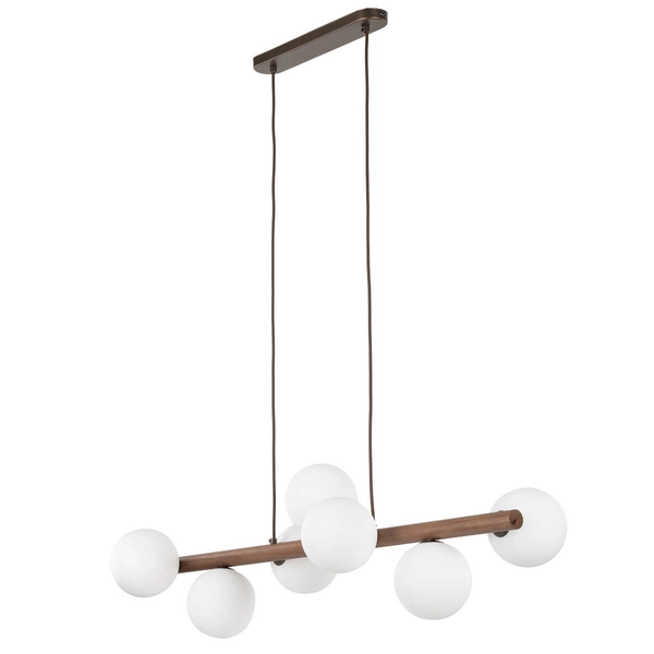 Zwisająca lampa do jadalni Estera 10272 balls listwa drewniana biała