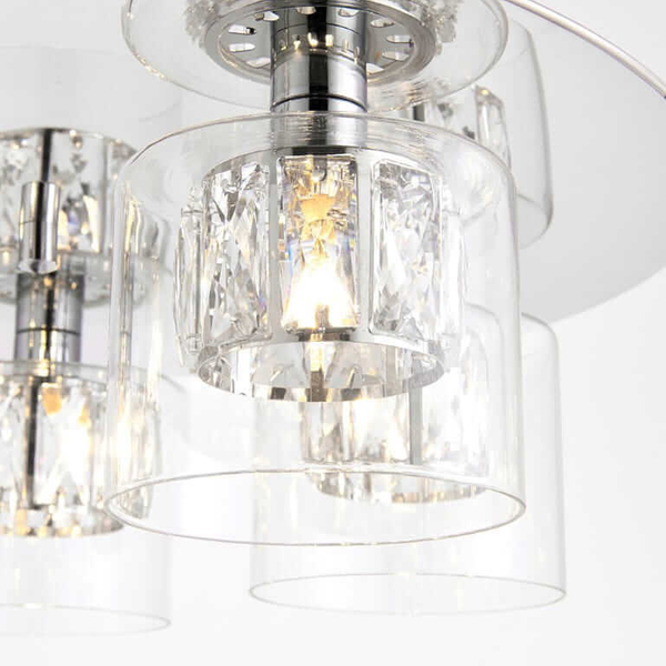 Sufitowa lampa szklana Verina 76517 Endon do salonu przezroczysty srebrny