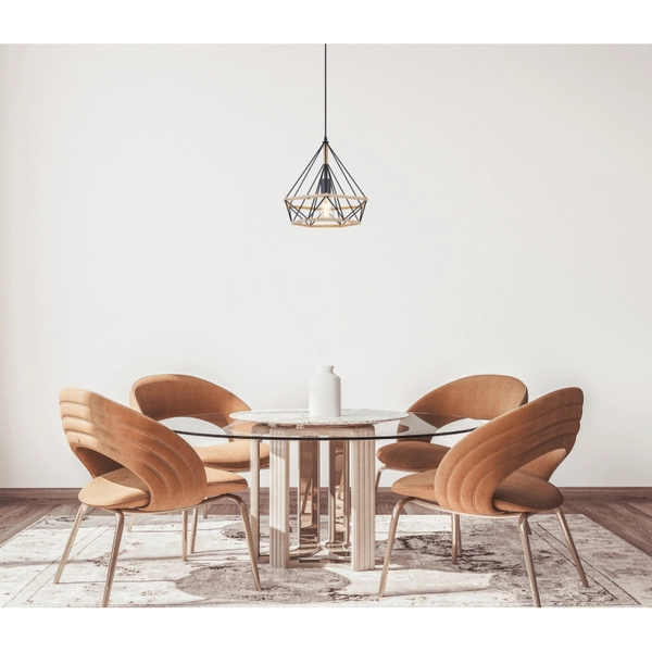 Lampa wisząca Ulleu 69029 druciana do holu czarna brązowa