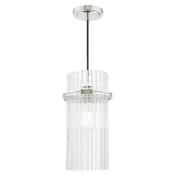 Kryształowa lampa wisząca Eltham ELT0138-EH Dar Lighting kryształ srebrna