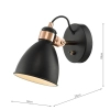 Industrialna lampa ścienna Frederick FRE0722 do przedpokoju czarny