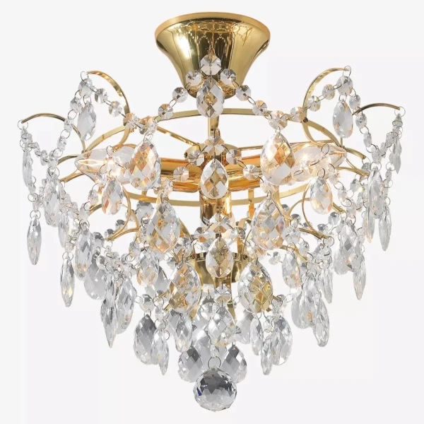 Sufitowa LAMPA pałacowa ROSENDAL 100538 Markslojd plafon OPRAWA kryształowa okrągła glamour crystals przezroczysta złota