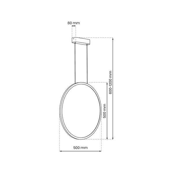Lampa wisząca Saturno ML8854 pierścień LED 28W 4000K czarny