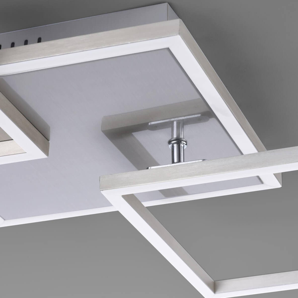 Kwadratowa lampa sufitowa IVEN 14003-55 LED 23W 3000K biały srebrny OUTLET