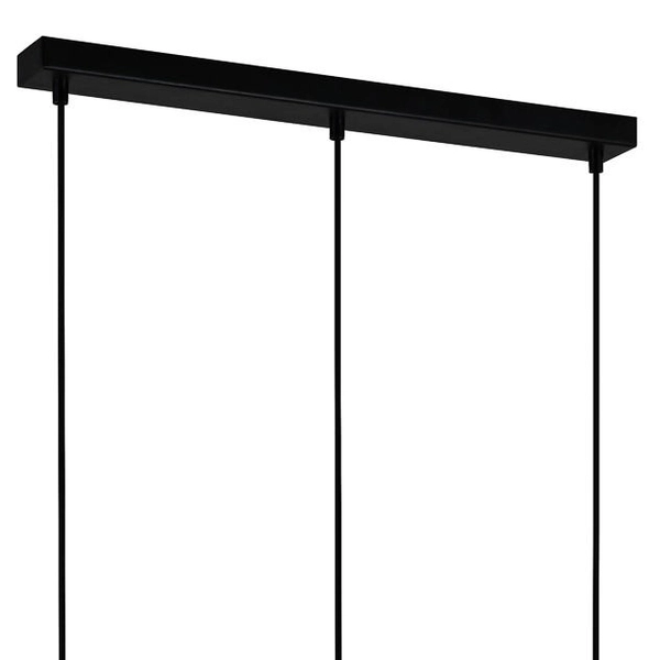 Modernistyczna LAMPA wisząca RAVENA PND-2324-3L BK+AMB Italux szklane kule zwis kaskada czarna bursztynowa