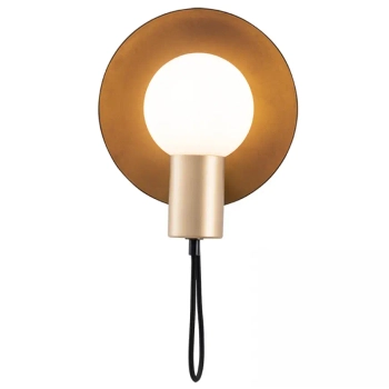 Okrągła ścienna lampa 22189 szklana metalowa brązowy złoty