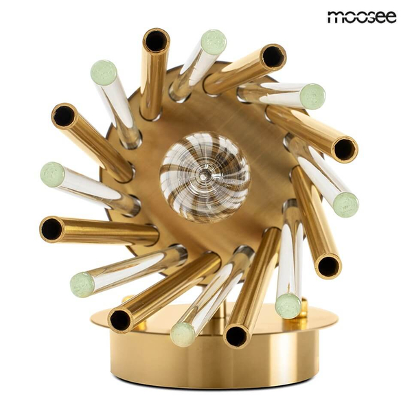 Szklana lampa na ścianę Lorenzo MSE010100338 Moosee metalowa kryształowa złota