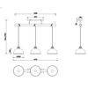 Wisząca LAMPA industrialna DELHI 303400367 Trio loftowa OPRAWA kopuły ZWIS drewniana belka nikiel brązowa