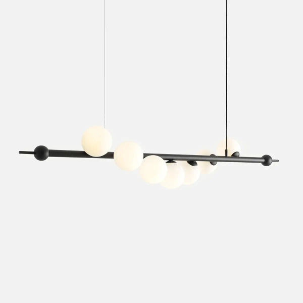 Nowoczesna lampa wisząca Wave 1115T1 Aldex do salonu czarna biała balls