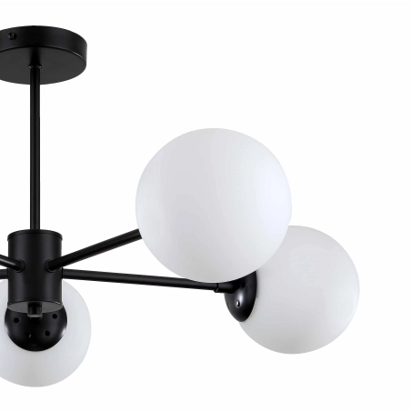 Czarna lampa wisząca Roma LP-1345/5P BK Light Prestige molekuły białe kule