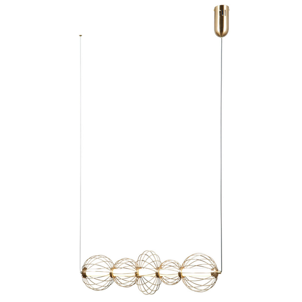 Wisząca lampa do salonu Rabel PND-344221-5-HBR LED 90W 3000K złoty
