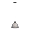 Wisząca szklana lampa Hampstead przydymiona czarna industrialna 1xE27 1-p ELS-HAMPSTEAD-P-BLK