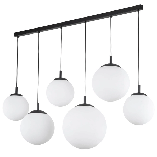 Zwisająca lampa na listwie Esme 4792 bubbles do jadalni biała czarna