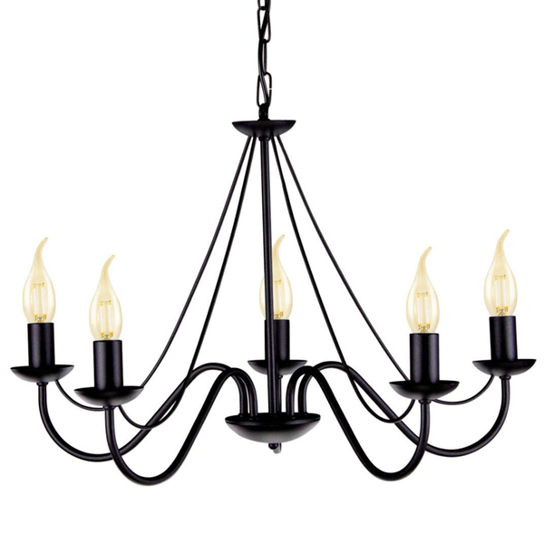 Wisząca LAMPA pałacowa Bartez K-3991 Kaja metalowa OPRAWA żyrandol ZWIS świecznikowy czarny