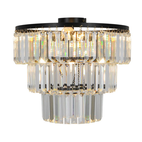 Kryształowa Lampa sufitowa Tifanny P17127-4-BK przezroczysty czarny OUTLET