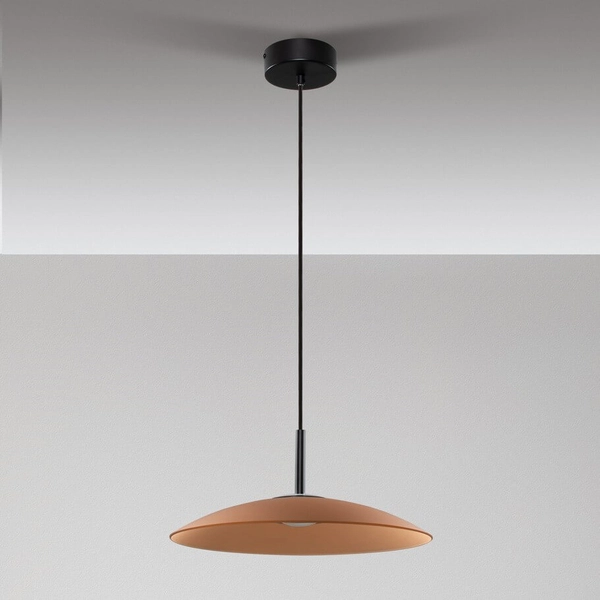 Wisząca lampa do kuchni PECA LE44274 LED 12W 3000K dysk czarna brązowa