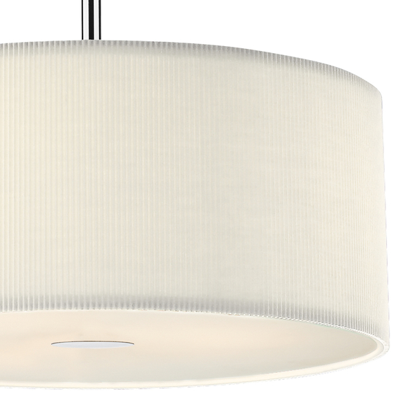 Salonowy zwis Zaragoza ZAR1733 Dar Lighting z abażurem plisowanym biały chrom