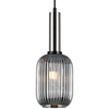 LAMPA wisząca ANTIOLA PND-5588-1M-SC+SG Italux szklana OPRAWA loftowy zwis plisowany nikiel przydymiony