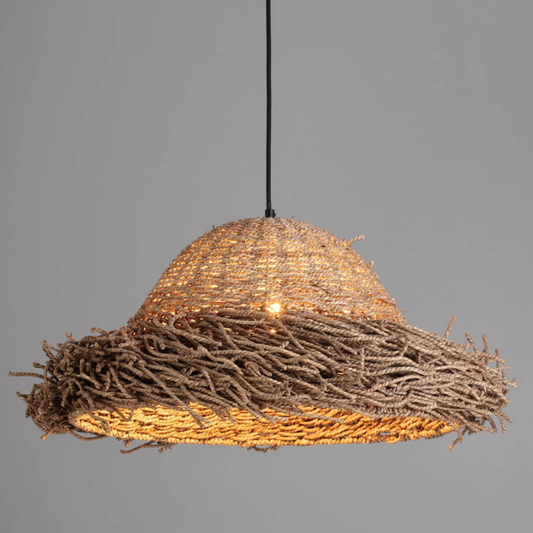 Wisząca lampa z trawy morskiej ALLENDE LE44491 boho beżowy