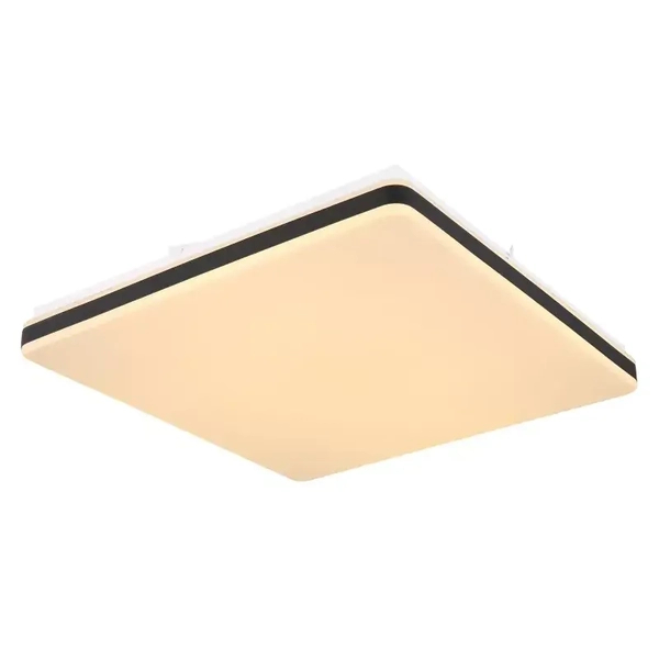 Kwadratowy plafon ULLY 48025OBSH Globo LED 24W 2700-6500K biały czarny