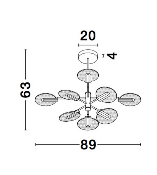 Salonowa lampa sufitowa Ceja nad stół LED 56W czarna złota