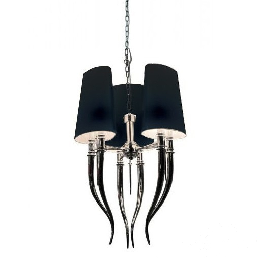 Wisząca lampa salonowa Diablo z abażurami czarna chrom