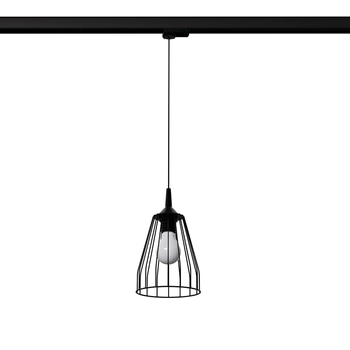 Lampa wisząca z żarówką LEYO MYL.00386 3-fazowa druciana czarny