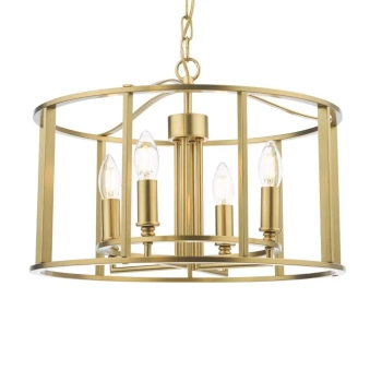 Lampa wisząca na łańcuchu Mya MYK0463 do salonu szczotkowany brąz