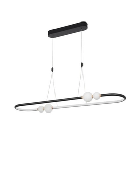 Owalna lampa wisząca Fria szklane kule LED 44,2W 3000K białe czarne