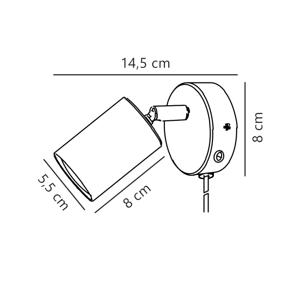 Lampa ścienna tubka Explore 2113251033 z włącznikiem chrom