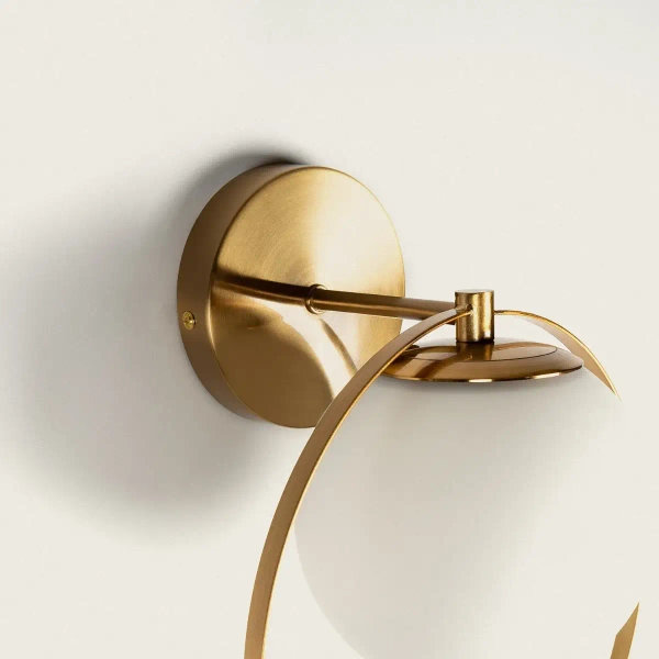 Kulisty kinkiet ścienny Milano ABR-KF-E27 Abruzzo metal szkło biały złoty