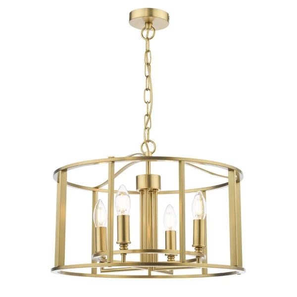 Lampa wisząca na łańcuchu Mya MYK0463 do salonu szczotkowany brąz