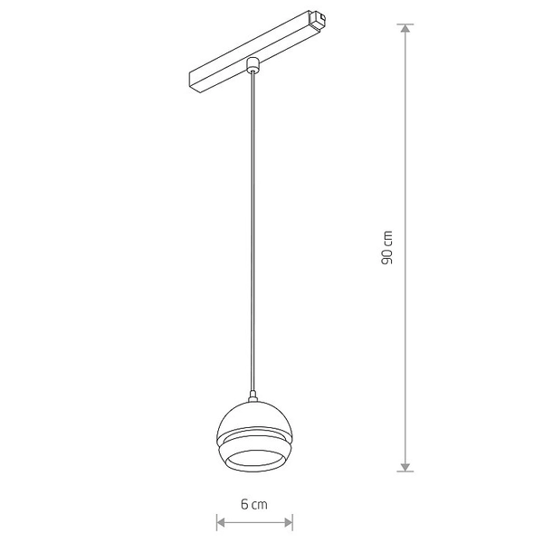 Lampa do szyny magnetycznej 1-obwodowej Slot 10653 Nowodvorski LED 5W 4000K kula