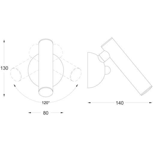 Kinkiet ścienny LOYA W0461-01A-S8S8 LED 5W 3000K metalowa tuba biała