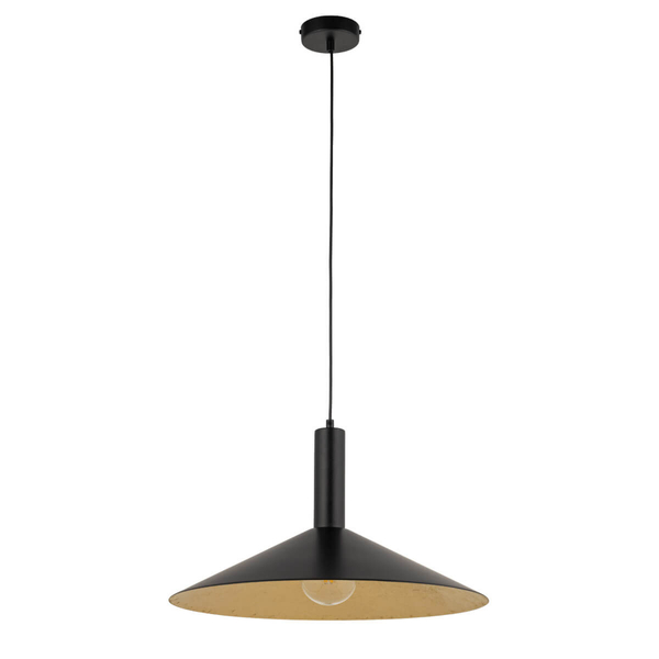 Sypialniana lampa wisząca Capri 41010 Sigma dysk czarna złota