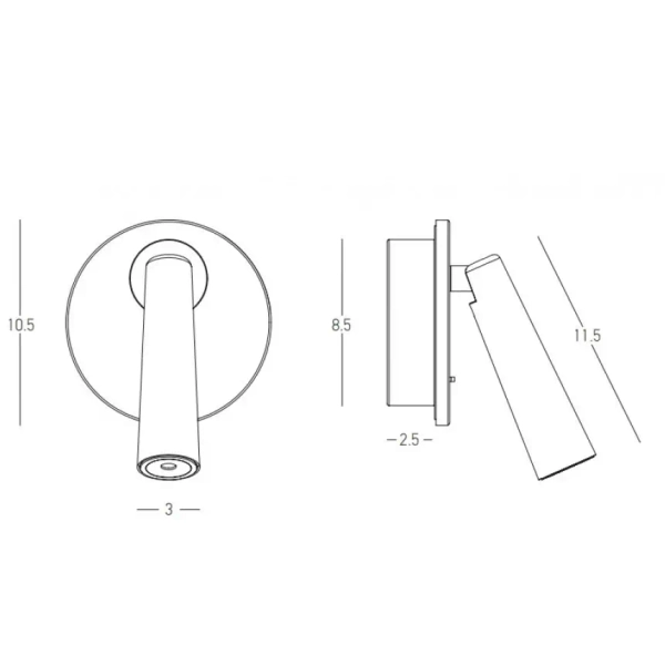Do czytania lampka ścienna H71 LED 3W 3000K tuba regulowana mosiądz