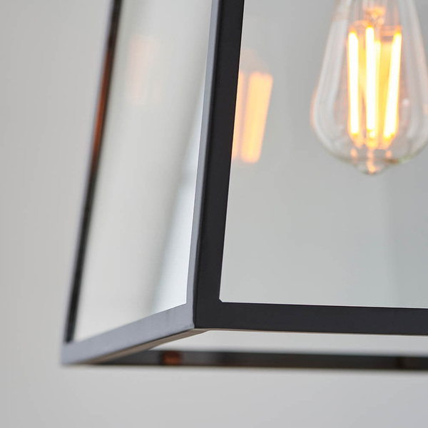 Lampa wisząca do salonu Hurst 101541 szklana czarny przezroczysty