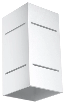 Kinkiet LAMPA ścienna SL.0477 prostokątna OPRAWA metalowa biała