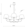 Abażurowy żyrandol Chicago 3989 TK Lighting wielopunktowy lniany